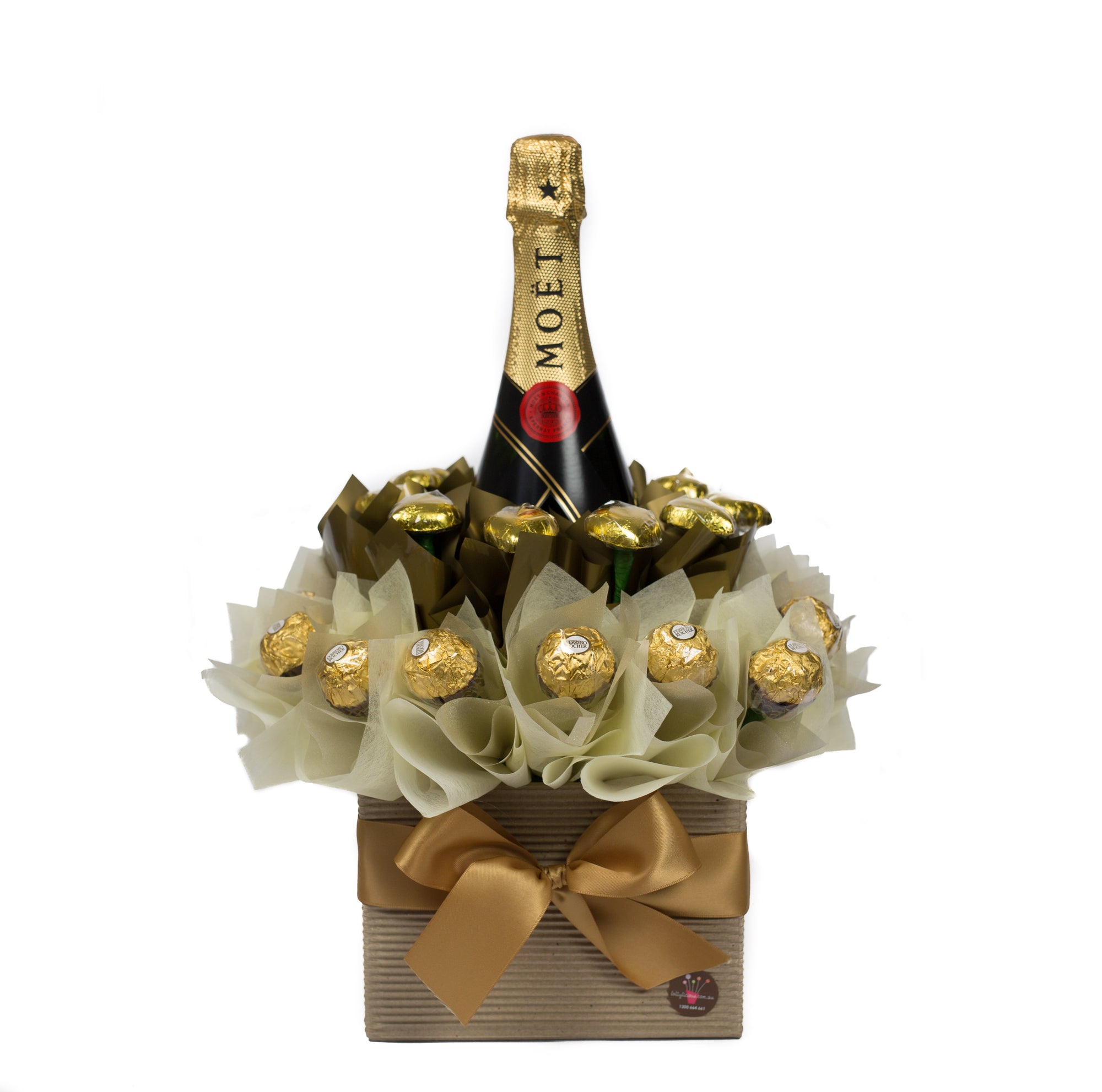 Moet Ferrero Rocher delicious buds chocolate gift hamper bouquet delivery sydney